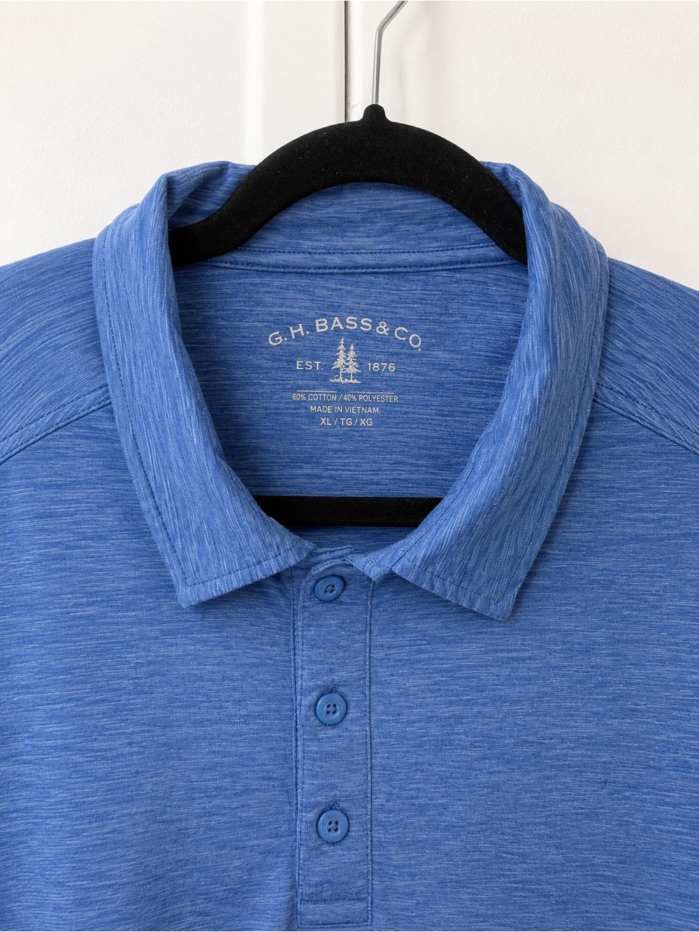 G.H. Bass & Co. Heathered Sky Blue Polo Shirt - Picture 2 of 2